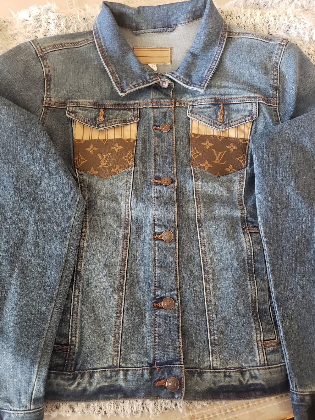 Upcycled Louis Vuitton Jean Jacket Blue Size 00 - $60 (69% Off